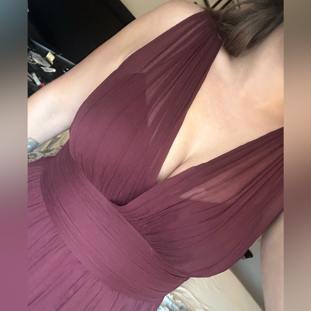 JCrew burgundy chiffon dress